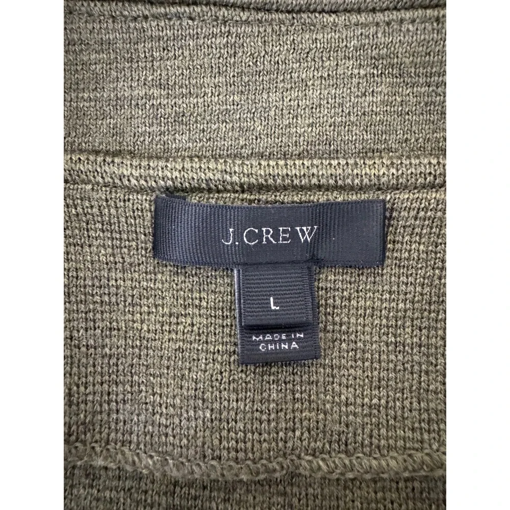 J. Crew Sweater Blazer Olive‎ Green Merino Wool Large